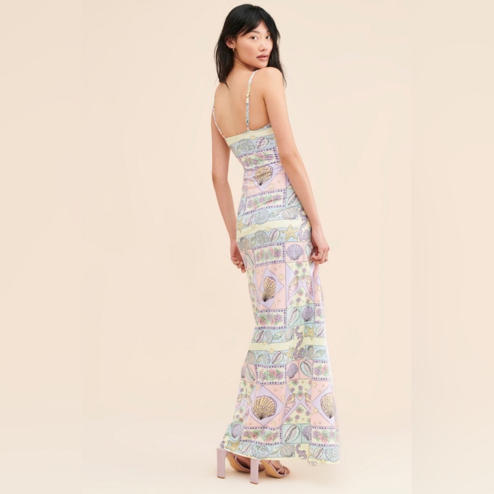 Oceanus Zoe Cutout Dress Maxi Colorful with cutouts and slit Medium - Picture 3 of 16